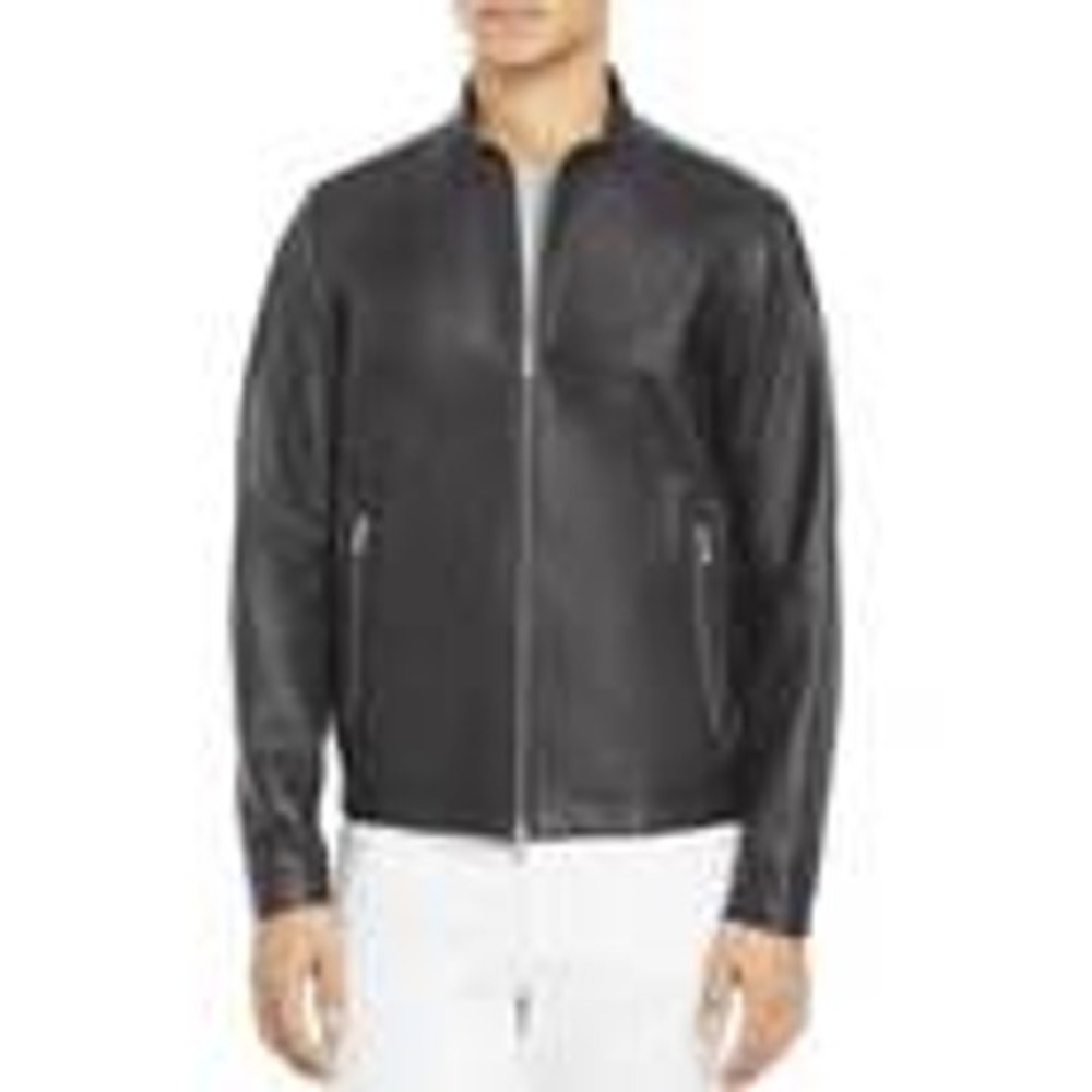 NWT Theory Morvek Kelleher Black Lamb Leather Racer‎ Jacket Mens Size S